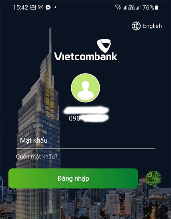 Đăng nhập vào tài khoản Vietcombank